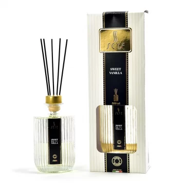 DIFFUSORE DI ESSENZA 500ML VANILLA SWEET CON BACCHETTI IN COTONE IN SCATOLA REGALO
