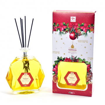 CHRISTMAS DREAM FRAGRANCE DIFFUSER WITH HEXAGONAL BOTTLE 700ML VANILLA WITH COTTON BAGS WITH GIFT BOX