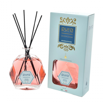 Essenzdiffusor, sechseckige Flasche, 700 ml, Pfingstrose in Blüte