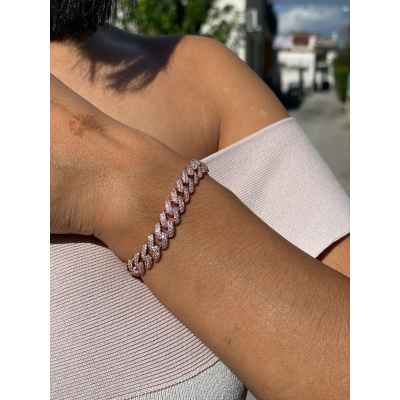 925 Silber Armband mit Rose Gold Finish und Zirkonia