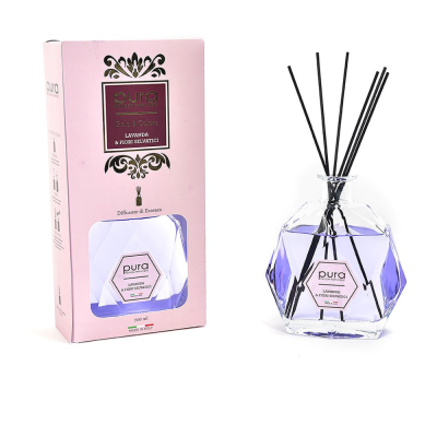 Pure Essence Diffusor Sechseckige Flasche Lavendel und Wildblumen 700 ml