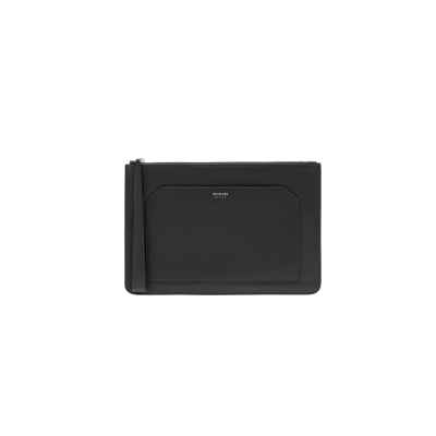 Pochette Pineider Medium Grainer Pineider - Daily en cuir de veau lisse noir Pochette Pineider Medium Grainer Pineider - Daily en cuir de veau lisse noir