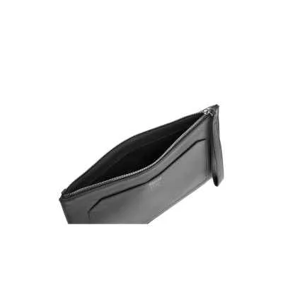 Pineider Pouch Medium Grainer - Daily in Black Liscia Vitello Leather