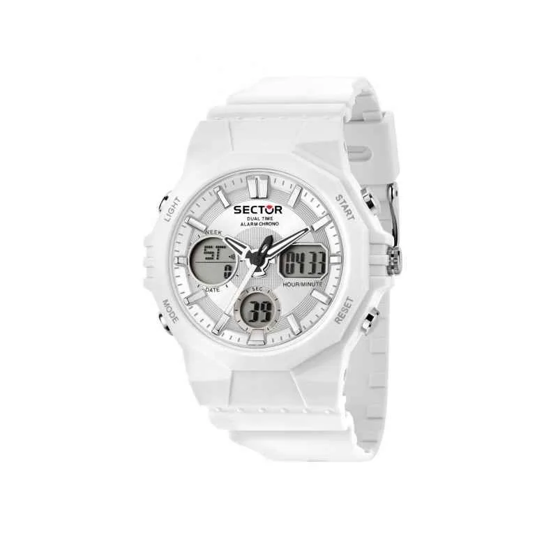 Orologio Sector Ex-40 44mm Digital Silver Dial White R3251238003
