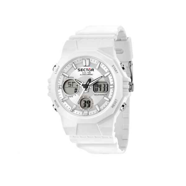 Sector Ex-40 44mm Digital Silver Dial Blanco