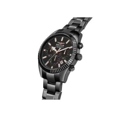 Orologio SECTOR Uomo 240 Cronografo Acciaio Total Black Limited R3273676005