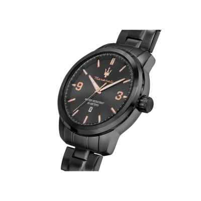 MASERATI Mann Erfolg Datario Edelstahl schwarz