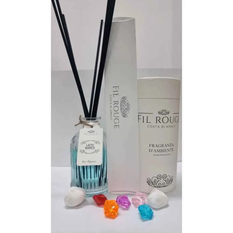 di Fil Rouge Amalfi Coast – Perfumer Environment Milk White 100ml with Bastoncini di Fil Rouge Amalfi Coast – Perfumer Environment Milk White 100ml with Bastoncini