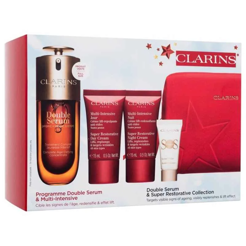 Clarins Set Anti-Età con Double Serum & Super Restorative: Skincare Globale per una Pelle Rigenerata Clarins Set Anti-Età con Double Serum & Super Restorative: Skincare Globale per una Pelle Rigenerata