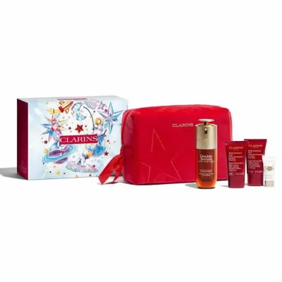 Ensemble de Clarins Anti-Age avec Double Serum & Super Restorative: Skincare Global pour une peau régénérée
