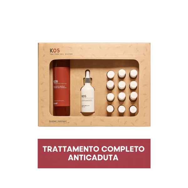SET K05 Komplette Anti-Haarausfall-Kur - Shampoo + Serum + 12 Fläschchen