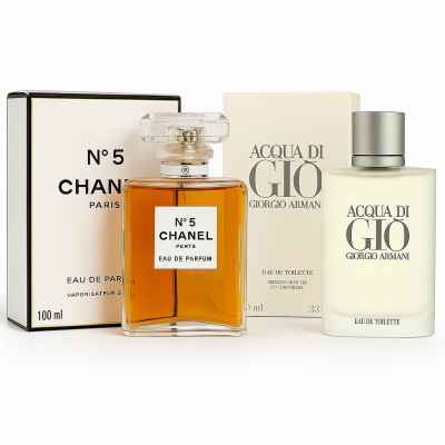Pacchetto Chanel N°5 EDP 100ml + Giorgio Armani Acqua di Giò EDT 100ml