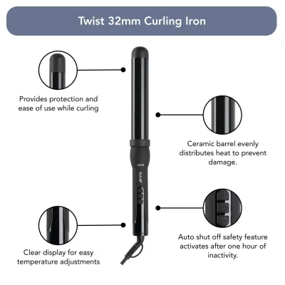 Max Pro Twist 32mm Arricciacapelli Professionale
