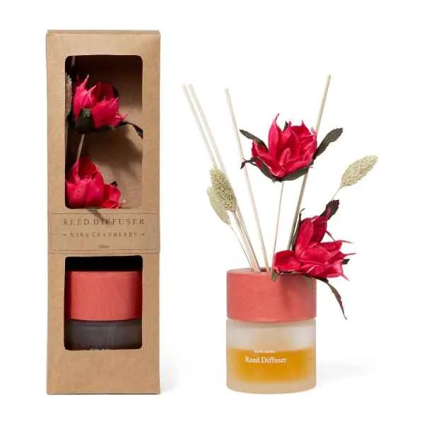 Profumo Ambiente Red Wine 100 ml con Diffusore a Bastoncini e Fiore Decorativo