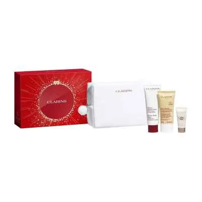 Clarins Radiance Care Set – Beauty Flash Balm 50 ml + Foaming Cleanser 30 ml + SOS Primer White 10 ml + Pouch