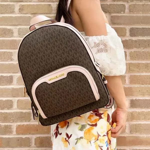 Michael Kors Jaycee Medium Logo Backpack - Powder Blush