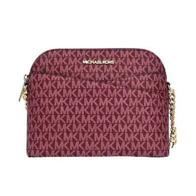 Michael Kors Jet Set Travel Medium Signature Logo Dome Crossbody Bag