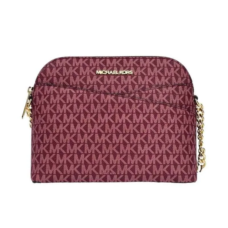 Michael Kors Jet Set Travel Medium Signature Logo Dome Crossbody Bag