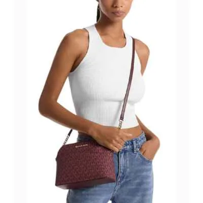 Michael Kors Jet Set Travel Medium Signature Logo Dome Crossbody Bag