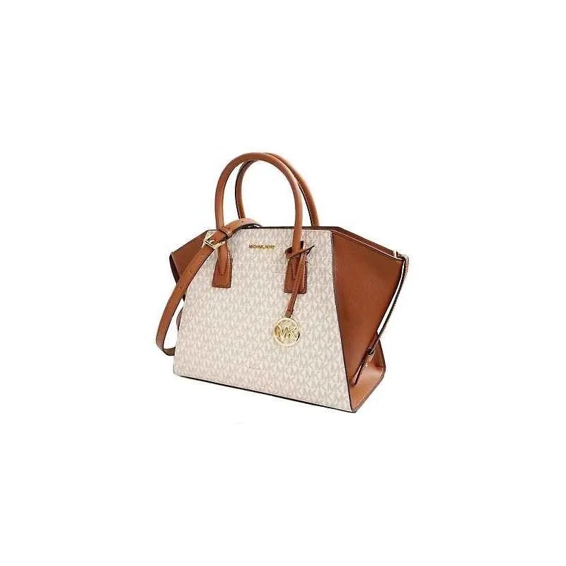 Michael Kors Avril Large Satchel Logo Vanilla