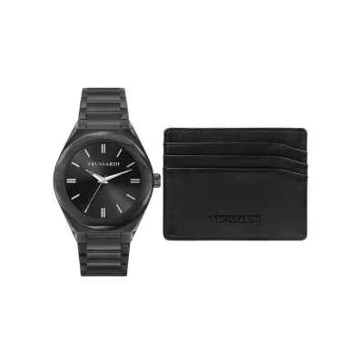 Trussardi Set Orologio e Portacarte Nero | My Beauty Self