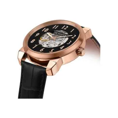 Trussardi T-City – Orologio Uomo Automatico Pelle Nero/Oro Rosa