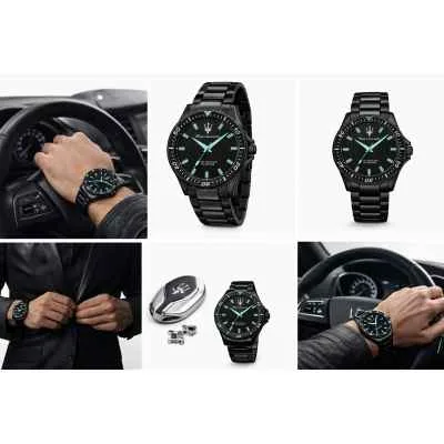 Orologio MASERATI Uomo Sfida Aqua Edition Data Acciaio Nero