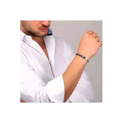 Bracciale Uomo Maserati in Acciaio e Dettagli Blu Bracciale Uomo Maserati in Acciaio e Dettagli Blu