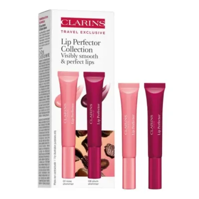 Clarins Lip Perfector Set 01 Rose Shimmer 12ml + 08 Plum Shimmer