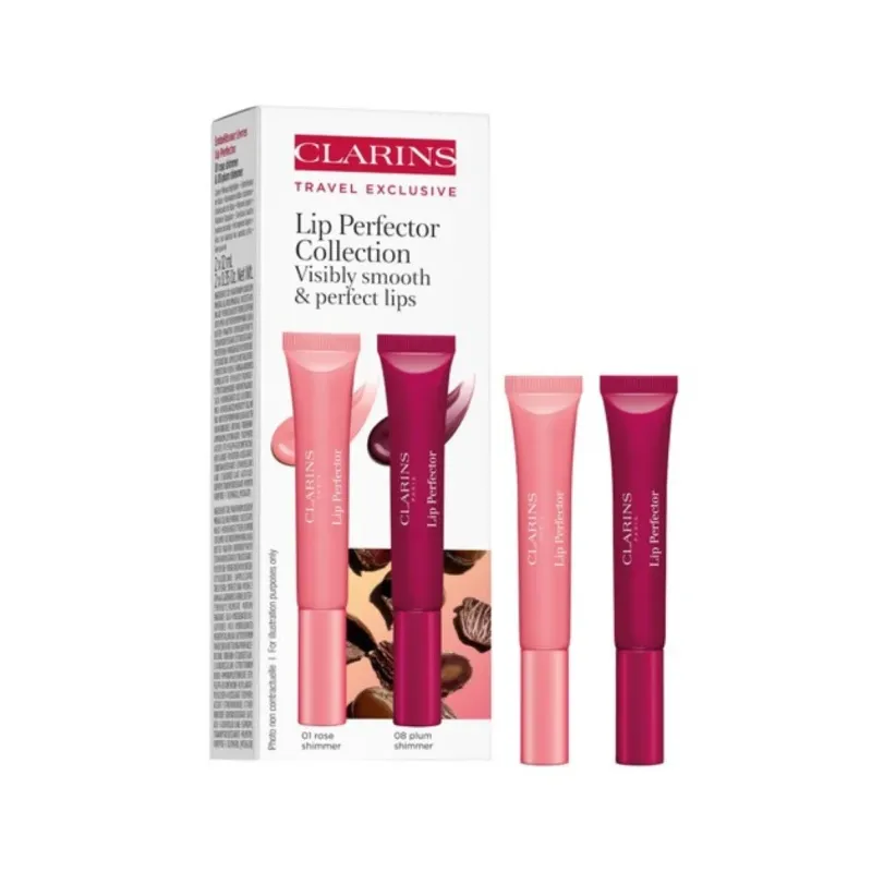 Clarins Lip Perfector Set 01 Rose Shimmer 12ml + 08 Plum Shimmer 12ml Clarins Lip Perfector Set 01 Rose Shimmer 12ml + 08 Plum Shimmer 12ml