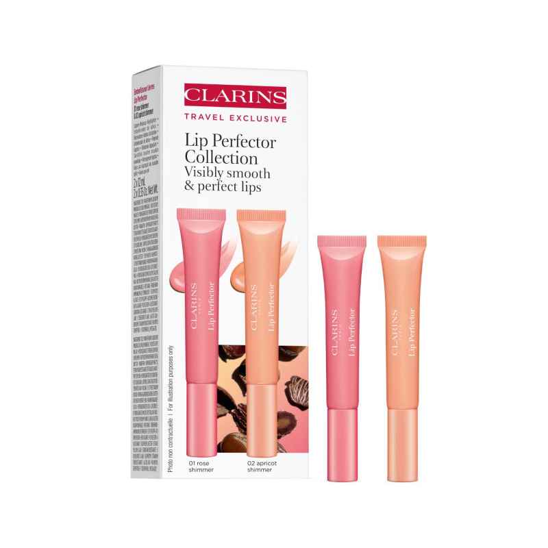 Clarins Lip Perfector Set 01 Rose Shimmer 12ml + 02 Apricot Shimmer 12ml Clarins Lip Perfector Set 01 Rose Shimmer 12ml + 02 Apricot Shimmer 12ml