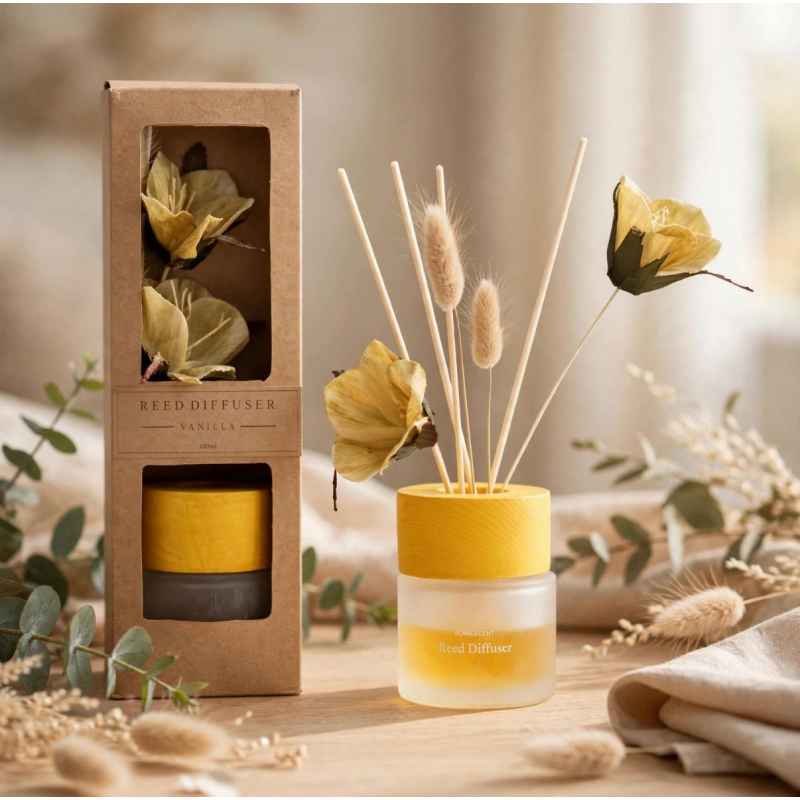 Profumo Ambiente Fiore di Lime 100 ml con Diffusore a Bastoncini e Fiori Decorativi Profumo Ambiente Fiore di Lime 100 ml con Diffusore a Bastoncini e Fiori Decorativi
