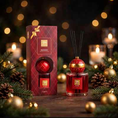 CHRISTMAS PURE Lola Pomegranate 500ml Diffuseur d'Essence avec Tiges en Coton dans une Boîte Cadeau 🍷🎄🎄
