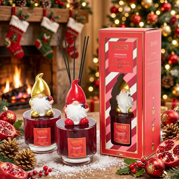 CHRISTMAS PURA Diffusore di Essenza 500ml Melograno con Bacchette in Cotone in Scatola Regalo 🎄✨