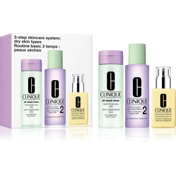 Clinique 3-Step Skin Care System Set Dry Combination Skin (Type 2)