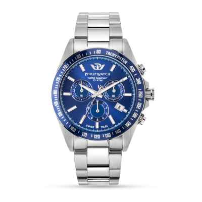 Cronografo uomo al quarzo Philip Watch Caribe Sport R8273607005 Blu