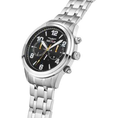 Orologio Uomo Sector 670 Multifunzione in Acciaio con Quadrante Sunray Nero