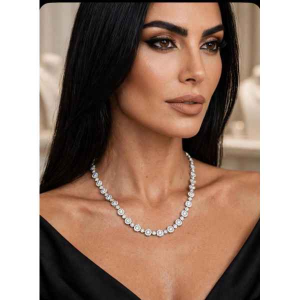 Collana Donna in Argento 925 con Pietre Scintillanti – Eleganza e Luminosità
