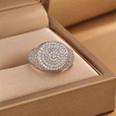 Anello Chevalier Tondo in Argento 925 con Zirconi