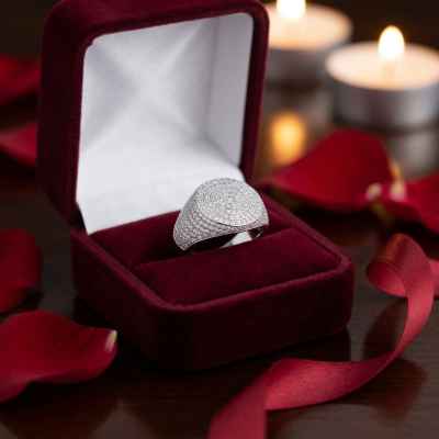 Anello Chevalier Tondo Regolabile in Argento 925 con Zirconi Anello Chevalier Tondo Regolabile in Argento 925 con Zirconi
