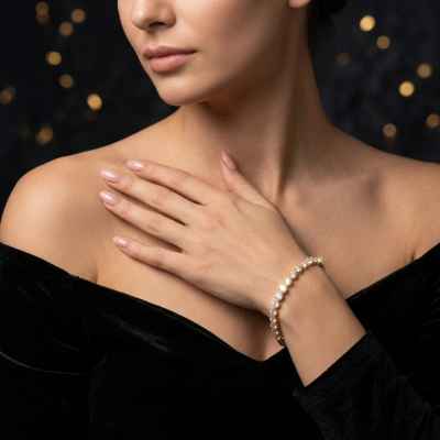 Bracciale Donna Fiore Magic 17 cm in Argento 925 Dorato con Zirconi