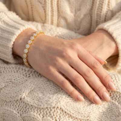 Bracciale Donna Fiore Magic 17 cm in Argento 925 Dorato con Zirconi Bracciale Donna Fiore Magic 17 cm in Argento 925 Dorato con Zirconi